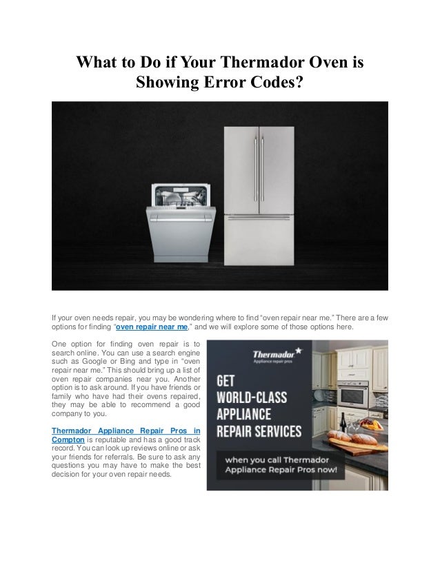 What to Do if Your Thermador Oven is Showing Error Codes