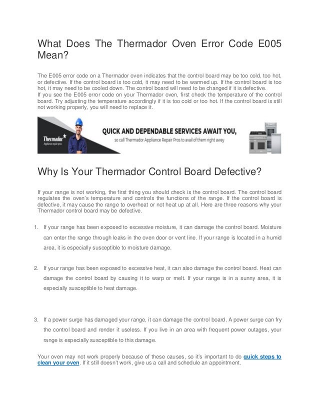What to Do if Your Thermador Oven is Showing Error Codes