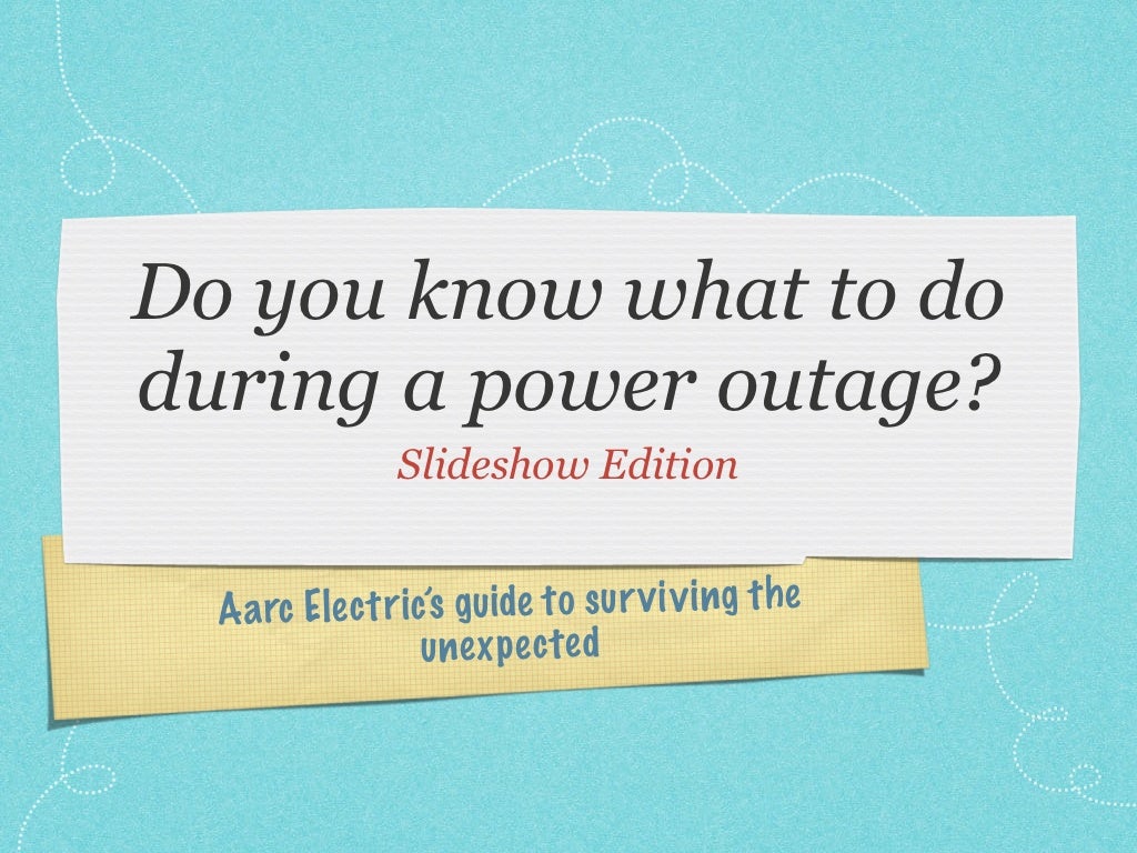 What to do during a power outage