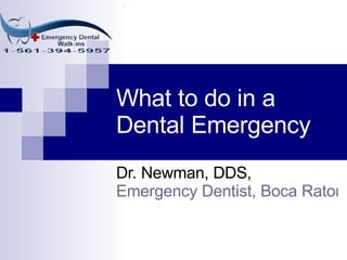 What to do in a Dental Emergency Dr. Newman, DDS,  Emergency Dentist, Boca Raton 