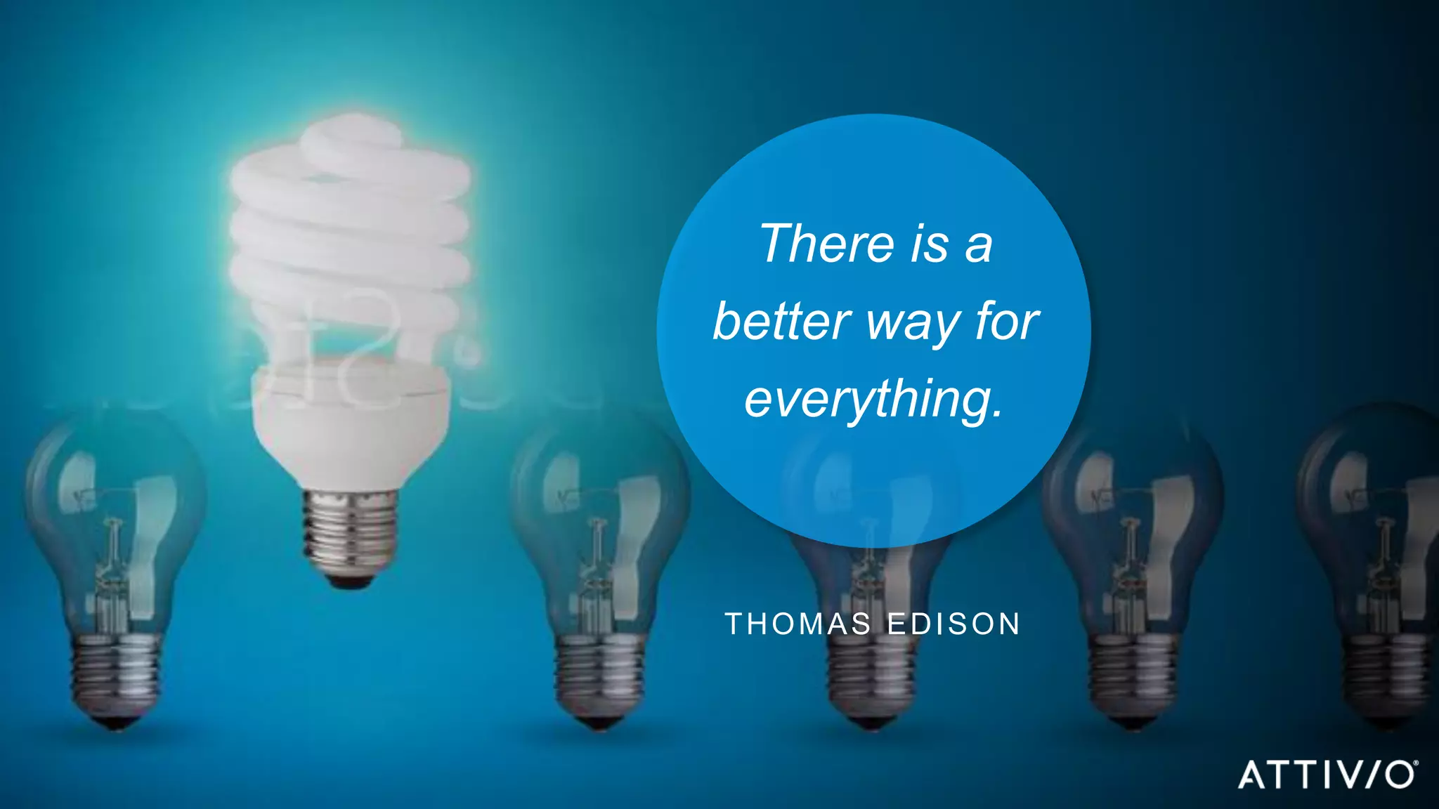 ©2017 Attivio | Proprietary and Confidential
There is a
better way for
everything.
THOMAS EDISON
 