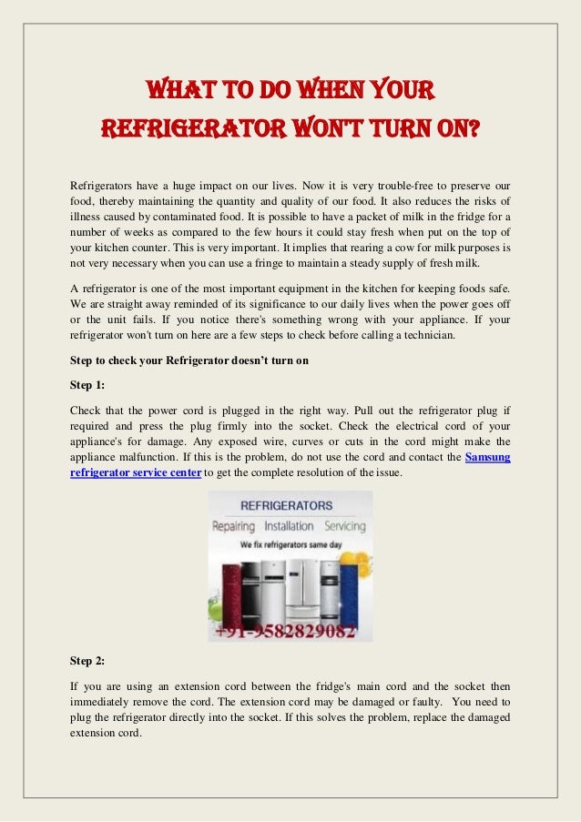 What To Do When Your Refrigerator Won't Turn On?