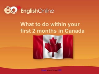 Image shared under CC0
What to do within your
first 2 months in Canada
 