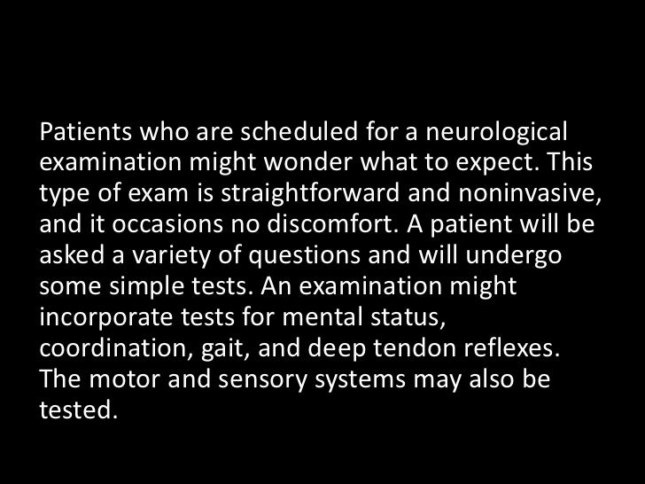 What to expect during a neurological examination