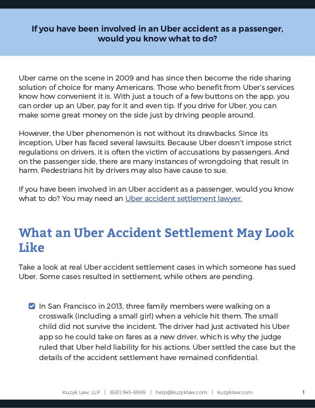 What to Expect From an Uber Accident Settlement