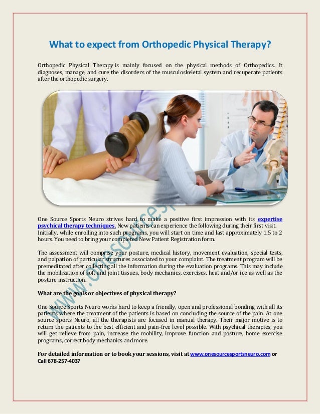 What to expect from Orthopedic Physical Therapy?