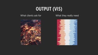 OUTPUT (VIS)
What clients ask for What they really need
 
