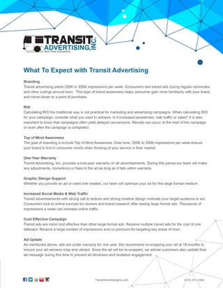 What To Expect with Transit Advertising