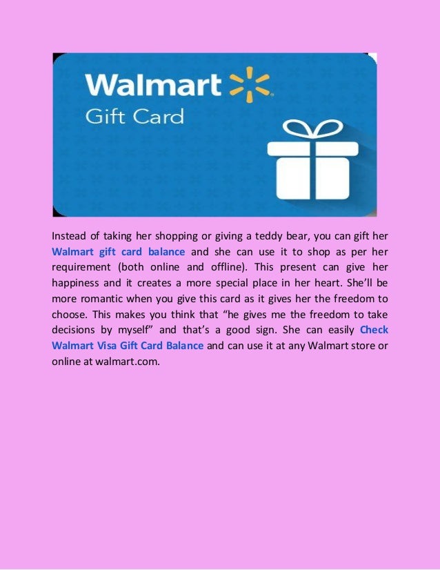 Walmart Balance Check Redeem Walmart Gift Card Online