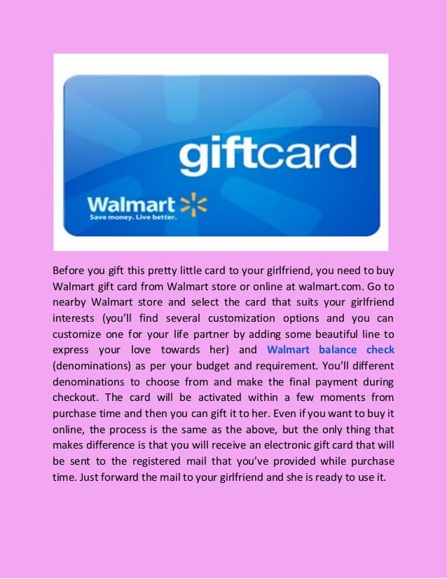 Walmart Balance Check Redeem Walmart Gift Card Online