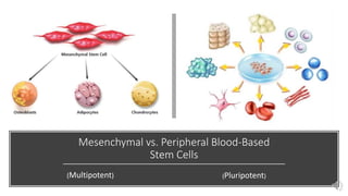 Mesenchymal vs. Peripheral Blood-Based
Stem Cells
(Multipotent) (Pluripotent)
 