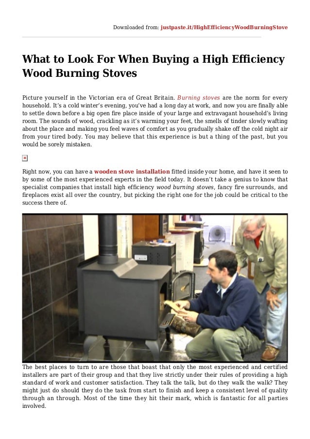 What To Look For When Buying A High Efficiency Wood Burning Stoves