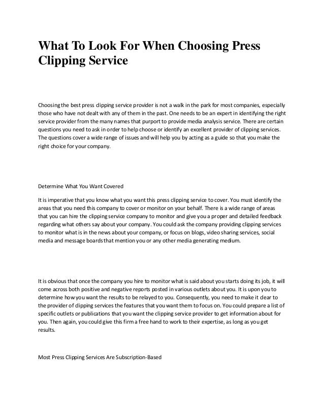 What to look for when choosing press clipping service