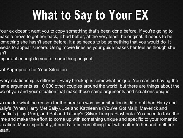 What to Say to Your EX