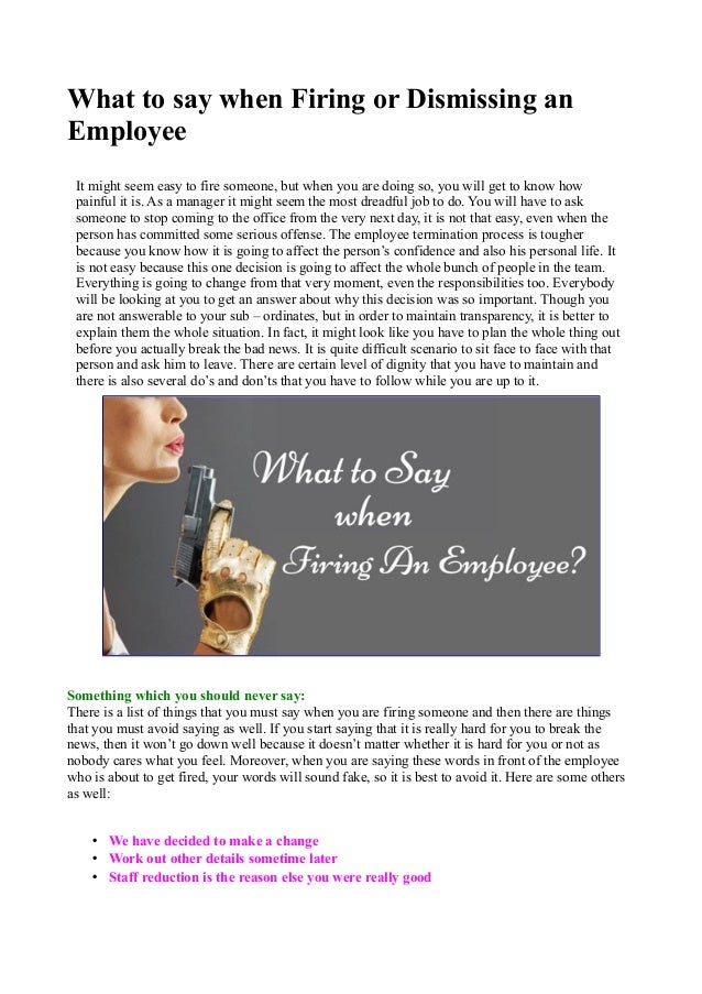 What To Say When You Re Firing Someone What to say when #Firing or #Dismissing an #Employee - #WiseStep
