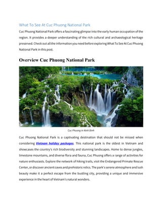 What To See At Cuc Phuong National Park
Overview Cuc Phuong National Park
 
