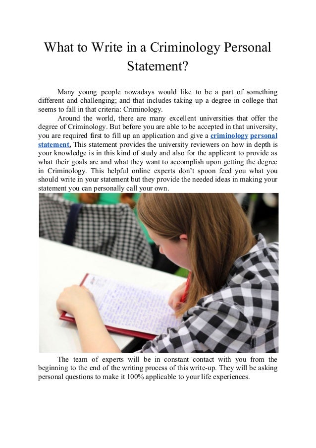 personal statement examples for university criminology