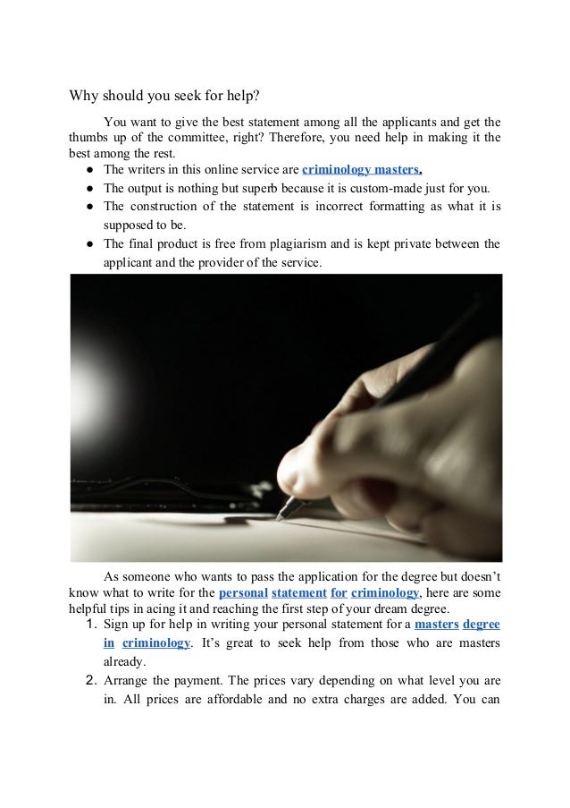 Criminology personal statement