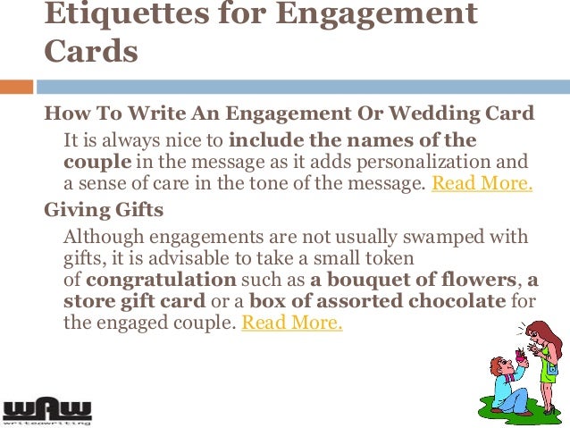 How to write a engagement card