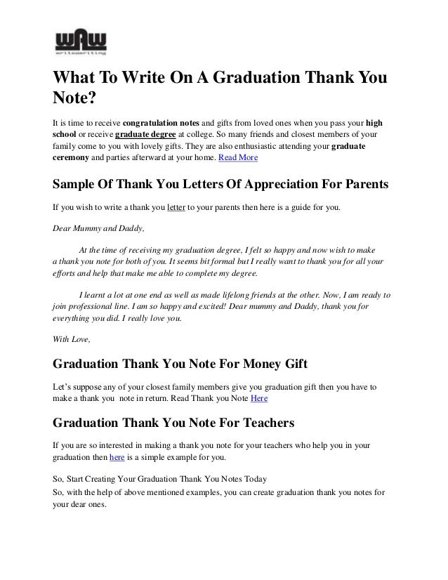what to write on a graduation thank you notes graduation thank you template