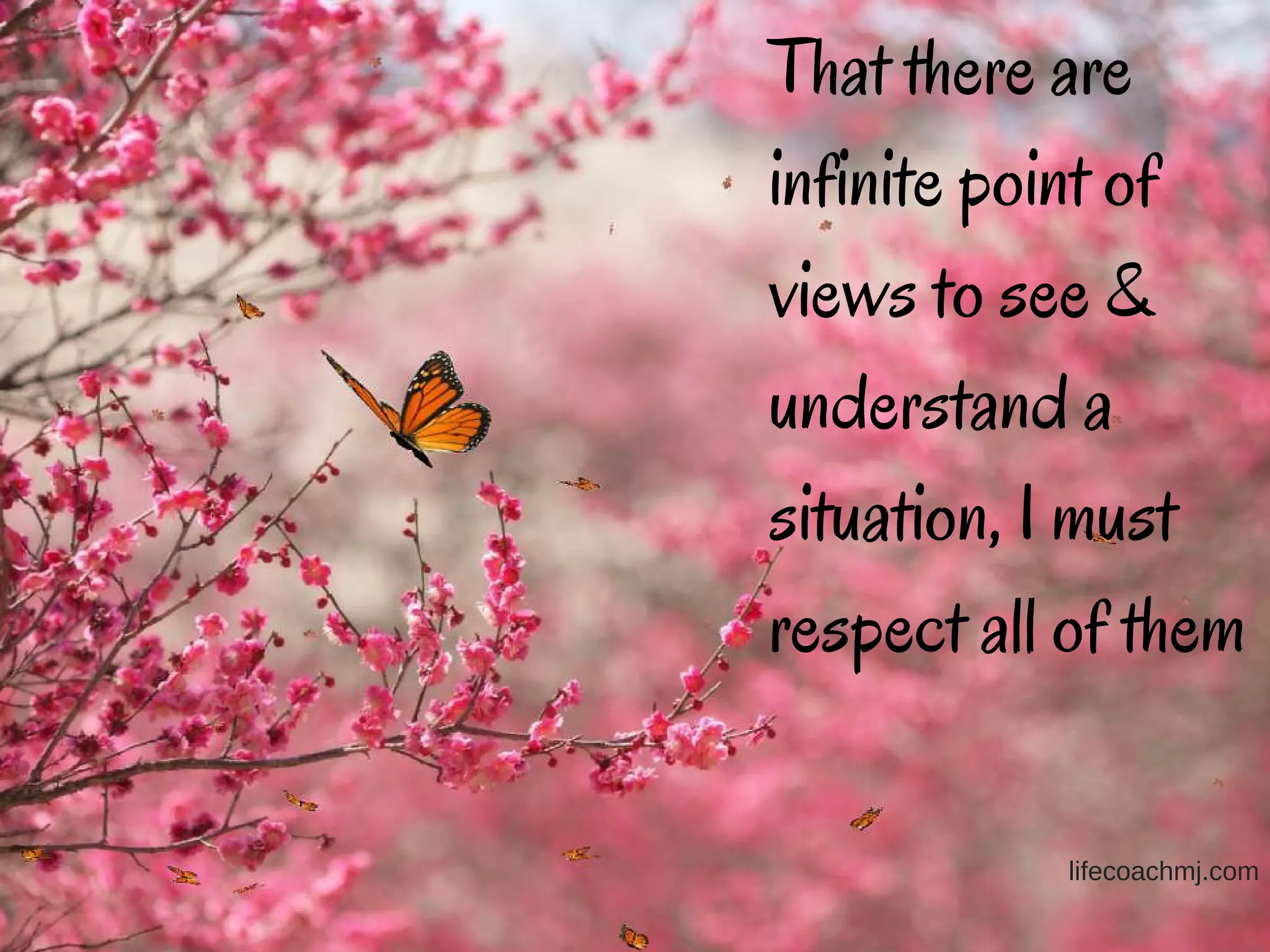 That there are
infinite point of
views to see &
understand a
situation, I must
respect all of them
lifecoachmj.com