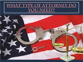 What Type of Attorney Do
You Need?
 