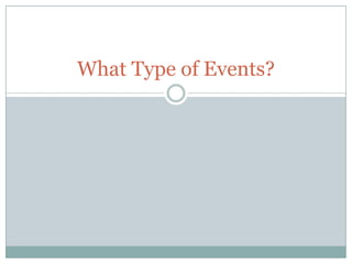 What Type of Events? 