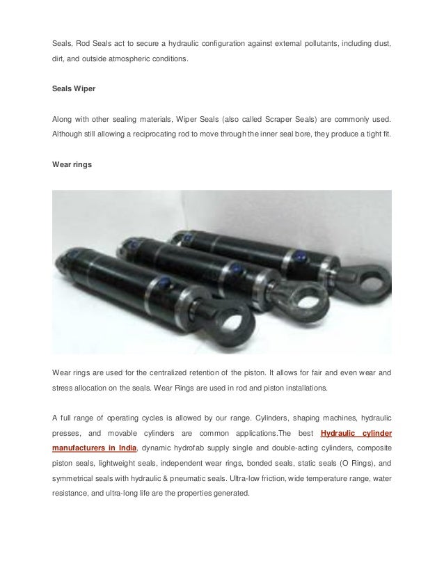 What Types of Seals Are Used in Hydraulic Cylinders?