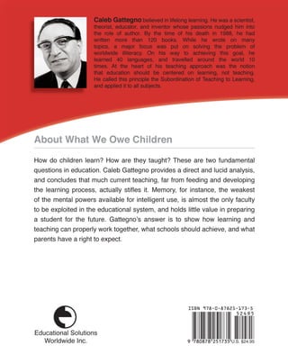 What We Owe Children by Caleb Gattegno