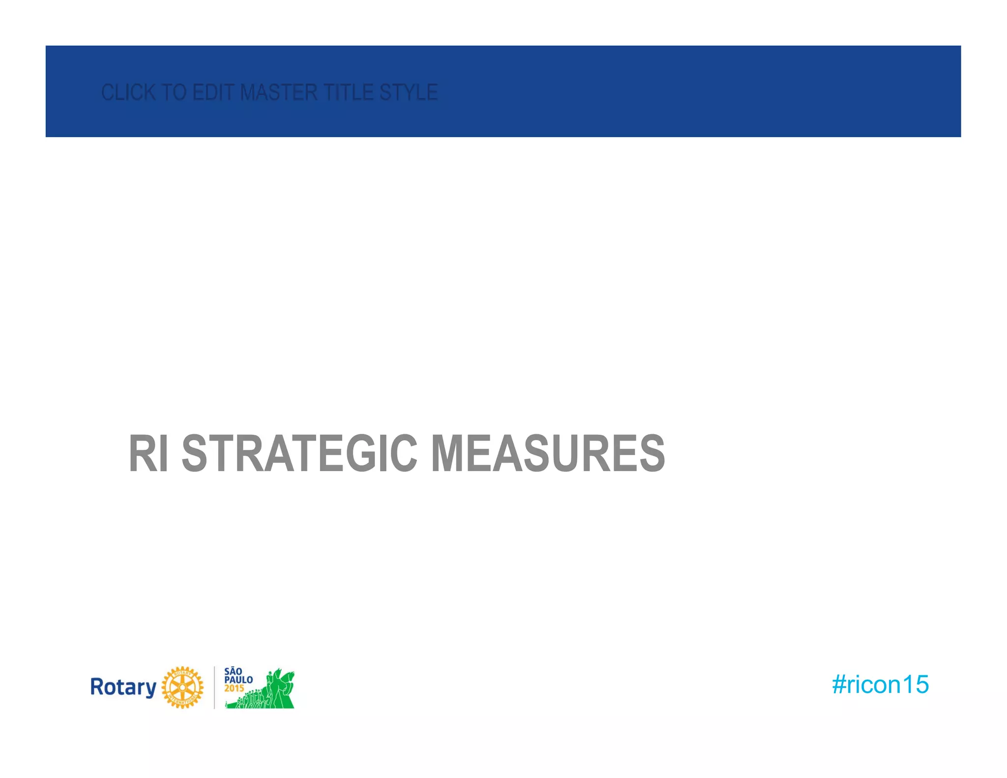 #ricon15
CLICK TO EDIT MASTER TITLE STYLE
RI STRATEGIC PLAN MEASURES
RI STRATEGIC MEASURES
 