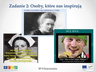 Zadanie 2: Osoby, które nas inspirują
SP 9 Dzierżoniów
 