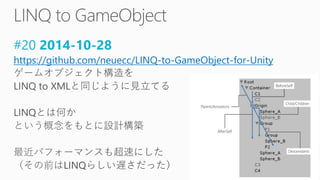 #20 2014-10-28
https://github.com/neuecc/LINQ-to-GameObject-for-Unity
 