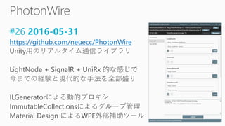 #26 2016-05-31
https://github.com/neuecc/PhotonWire
 