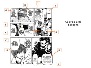 13
4
2
8
5
6
7
10
9
11
As are dialog
balloons
 