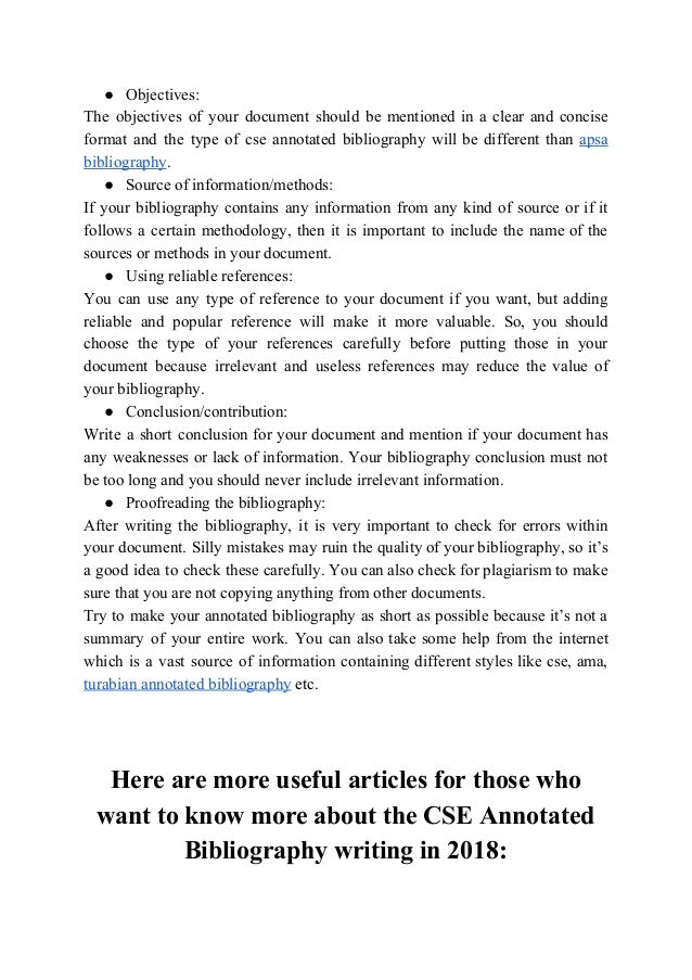Cse annotated bibliography format picture