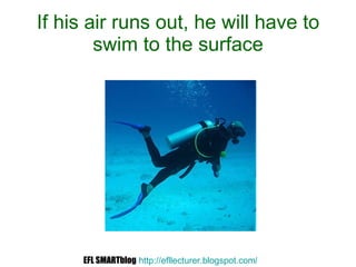 If his air runs out, he will have to swim to the surface EFL SMARTblog   http://efllecturer.blogspot.com /   