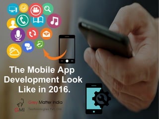 The Mobile App
Development Look
Like in 2016.
 