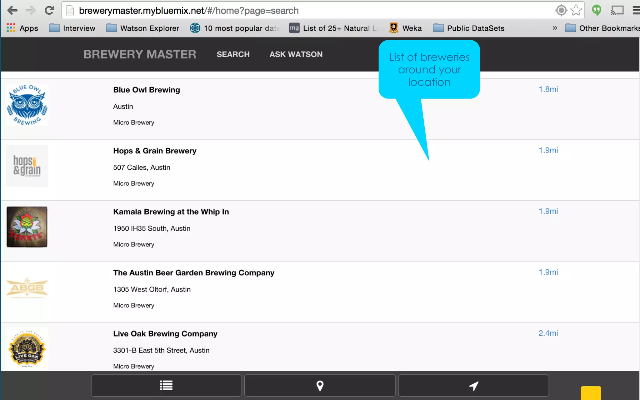 © 2015 IBM Corporation 28SXSW 2015
List of breweries
around your
location
 