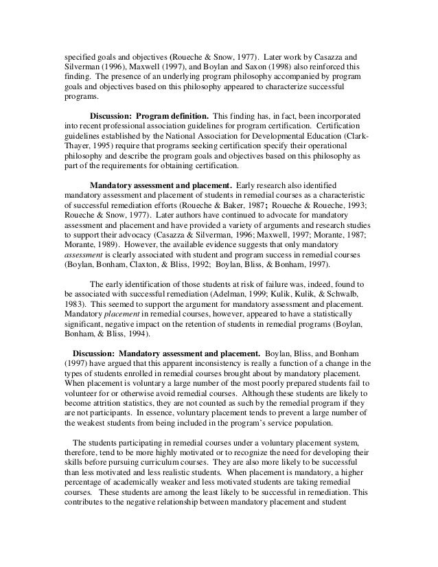 Remedial classes essay