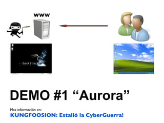 www




DEMO #1 “Aurora”
Mas información en:
KUNGFOOSION: Estalló la CyberGuerra!
 