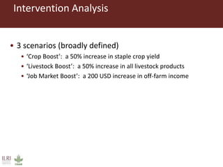 What works where for which farm household: Estimated effects of different interventions on food availability across household distributions in East and West Africa