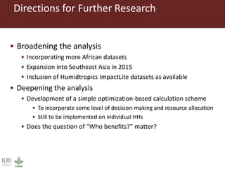 What works where for which farm household: Estimated effects of different interventions on food availability across household distributions in East and West Africa