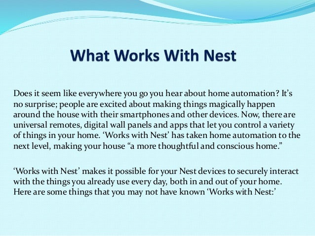 nest works with