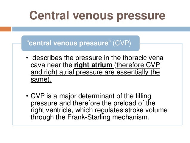 central venous pressure
