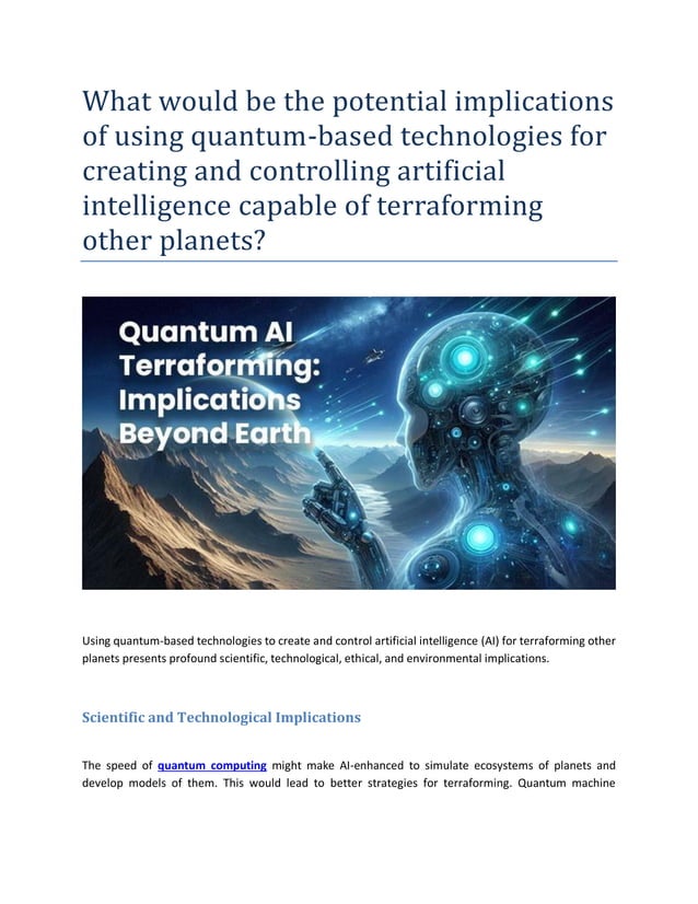 Quantum AI: Revolutionizing Technology Through Quantum Computing. | PDF