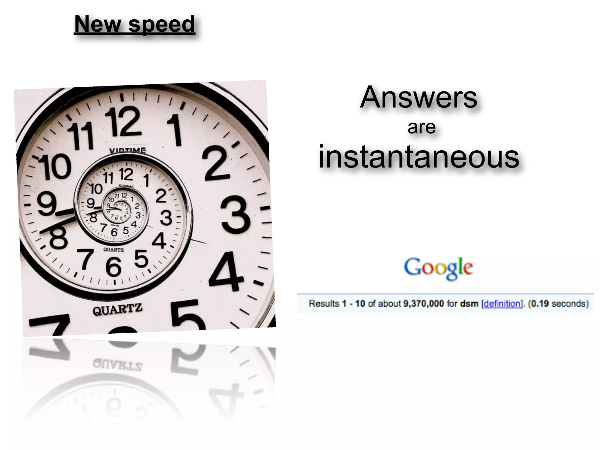 New speed


              Answers
                 are
            instantaneous
 