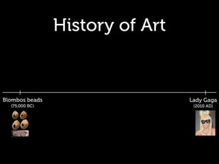 History of Art

                                   Currency
                                 (2000BC on)



Blombos beads ...