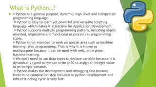 introduction to Python (for beginners) | PPT