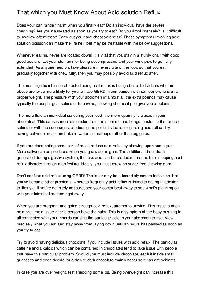 That Which You Must Know About Acid Solution Reflux must know about acid solution reflux