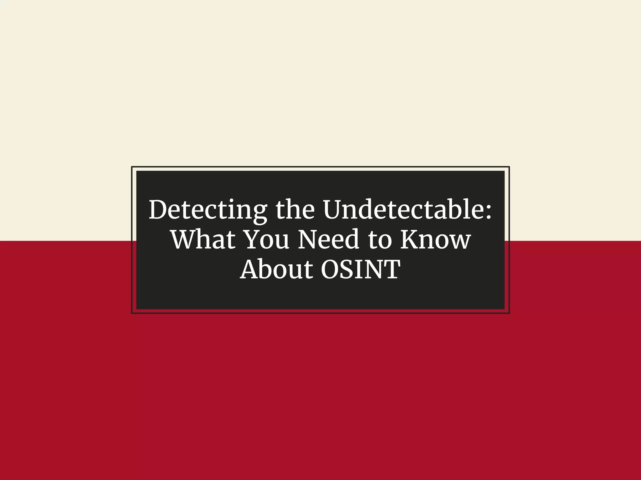 What you need to know about OSINT PDF